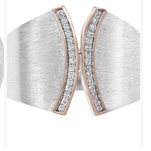 Elegant Silver and Rose Gold Women's Ring